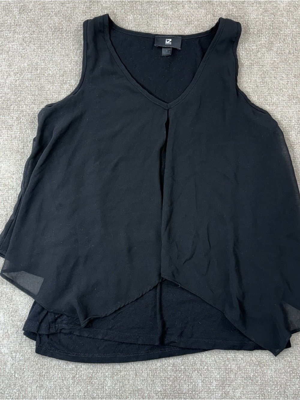 Iz Byer Black Layered V-Neck Camisole